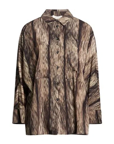 Meimeij Woman Shirt Brown Size 4 Polyester In Multi