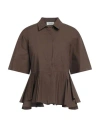 Meimeij Woman Shirt Chocolate Brown Size 4 Cotton