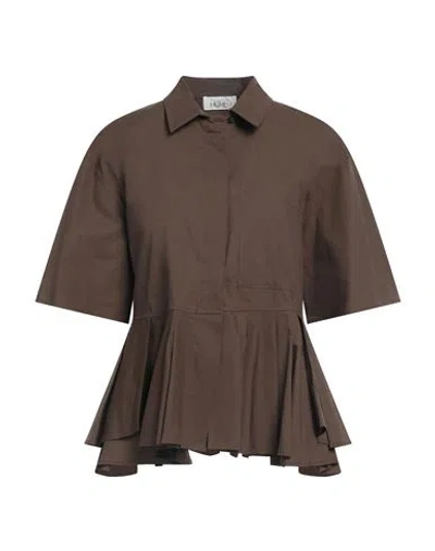 Meimeij Woman Shirt Chocolate Brown Size 4 Cotton