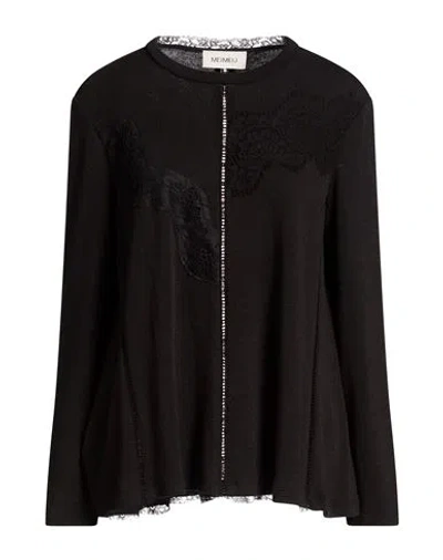 Meimeij Woman Sweater Black Size 2 Polyester, Viscose, Elastane