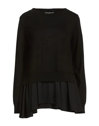 Meimeij Woman Sweater Black Size 4 Virgin Wool, Polyester
