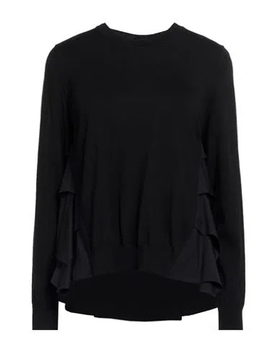 Meimeij Woman Sweater Black Size 4 Virgin Wool, Polyester, Viscose, Elastane