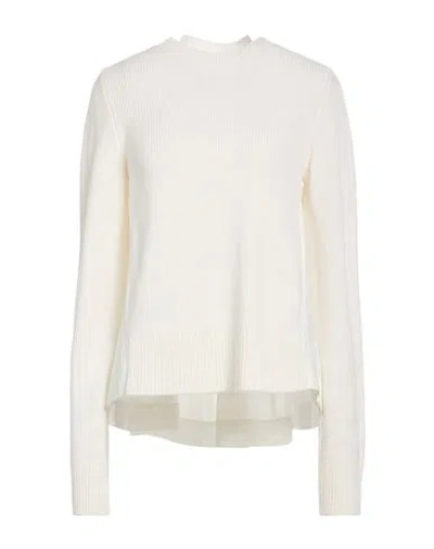 Meimeij Woman Sweater Ivory Size 4 Wool, Polyester, Viscose, Elastane In White