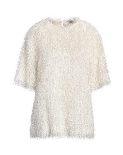 Meimeij Woman Sweater Ivory Size 4 Polyester, Polyamide, Elastane In White