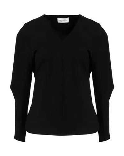Meimeij Woman Sweatshirt Black Size 6 Viscose, Polyamide, Elastane