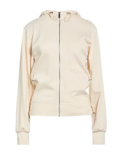 Meimeij Woman Sweatshirt Cream Size 8 Viscose, Polyamide, Elastane In White