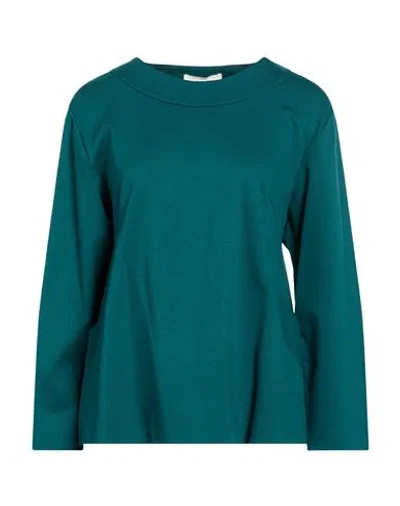 Meimeij Woman Sweatshirt Emerald Green Size 4 Viscose, Polyamide, Elastane In Blue