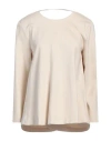 Meimeij Woman T-shirt Beige Size 8 Viscose, Polyamide, Elastane In Beige