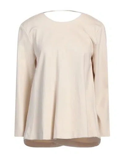 Meimeij Woman T-shirt Beige Size 8 Viscose, Polyamide, Elastane In Neutral