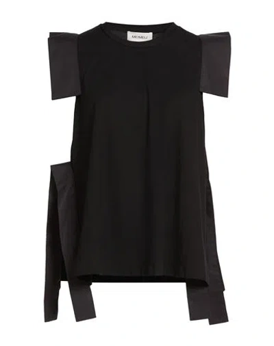 Meimeij Woman T-shirt Black Size 8 Cotton