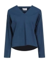 Meimeij Woman T-shirt Navy Size 2 Viscose, Polyamide, Elastane In Blue