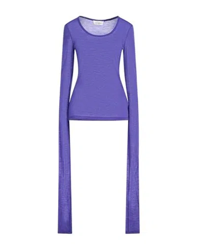 Meimeij Woman T-shirt Purple Size 4 Wool, Polyamide