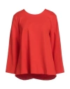Meimeij Woman T-shirt Tomato Red Size 4 Viscose, Polyamide, Elastane In Gray