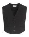 Meimeij Woman Tailored Vest Black Size 4 Viscose, Polyamide, Elastane, Acetate