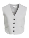 Meimeij Woman Tailored Vest Light Grey Size 4 Viscose, Polyamide, Elastane, Acetate