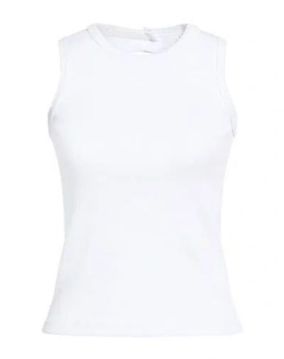 Meimeij Woman Tank Top White Size 0 Cotton, Elastane