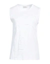 Meimeij Woman Tank Top White Size 4 Cotton In White
