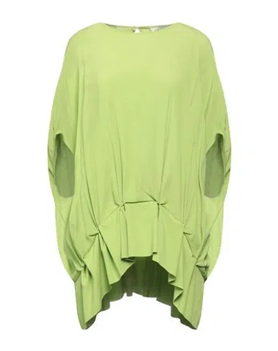 Meimeij Woman Top Lime Green Size 8 Acetate, Silk