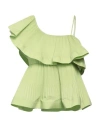 Meimeij Woman Top Lime Green Size 8 Polyester, Cotton, Polyamide In Acid Green