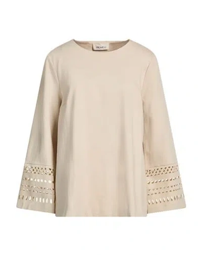 Meimeij Woman Top Beige Size 8 Viscose, Polyamide, Elastane In White