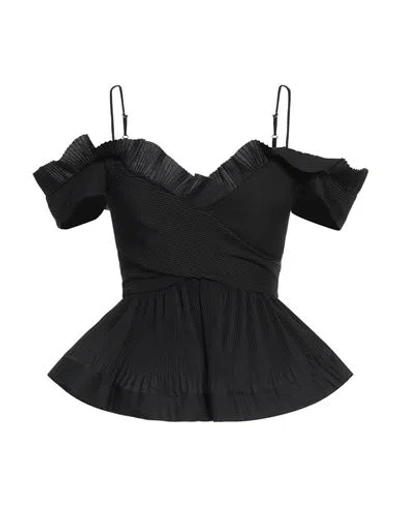 Meimeij Woman Top Black Size 0 Polyester, Cotton, Acetate, Elastane