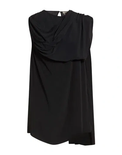 Meimeij Woman Top Black Size 6 Acetate, Silk