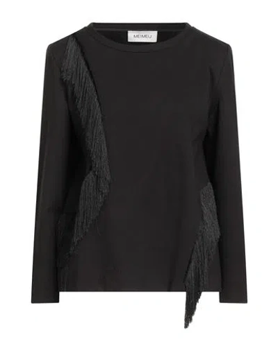 Meimeij Woman Top Black Size 6 Viscose, Polyamide, Elastane