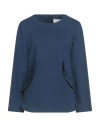 Meimeij Woman Top Blue Size 10 Viscose, Polyamide, Elastane In Blue