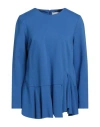 Meimeij Woman Top Blue Size 4 Viscose, Polyamide, Elastane In Blue