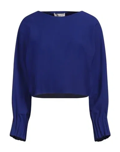 Meimeij Woman Top Bright Blue Size 6 Viscose, Polyamide, Elastane