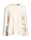 Meimeij Woman Top Cream Size 8 Viscose, Polyamide, Elastane In White