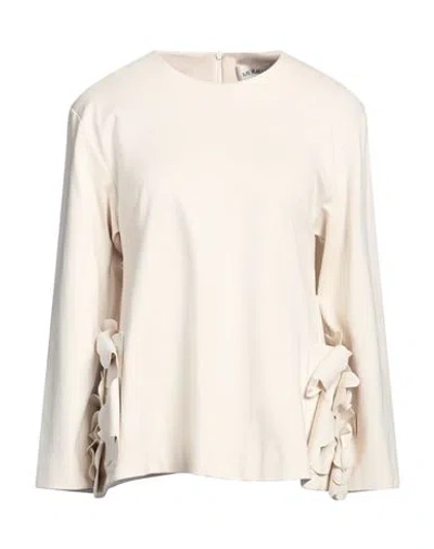 Meimeij Woman Top Cream Size 2 Viscose, Polyamide, Elastane In White