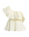 Meimeij Woman Top Cream Size 8 Polyester, Cotton, Polyamide In White