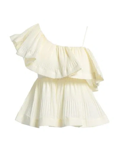 Meimeij Woman Top Cream Size 8 Polyester, Cotton, Polyamide In White