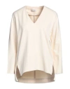 Meimeij Woman Top Cream Size 4 Viscose, Polyamide, Elastane In White