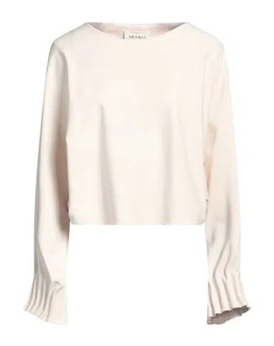 Meimeij Woman Top Cream Size 4 Viscose, Polyamide, Elastane In White