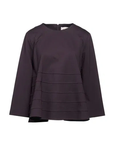 Meimeij Woman Top Dark Purple Size 6 Viscose, Polyamide, Elastane