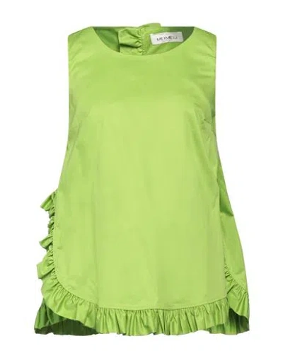 Meimeij Woman Top Green Size 8 Cotton