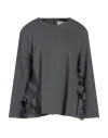 Meimeij Woman Top Grey Size 10 Viscose, Polyamide, Elastane In Gray