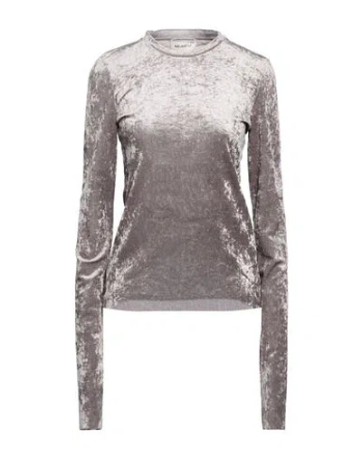 Meimeij Woman Top Grey Size 8 Polyester, Elastane In Gray