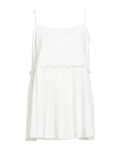 Meimeij Woman Top Ivory Size 6 Polyester, Viscose, Elastane In White