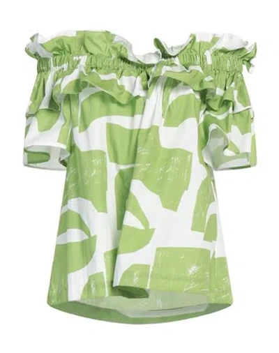 Meimeij Woman Top Light Green Size 8 Cotton