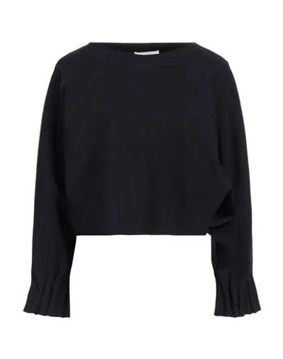 Meimeij Woman Top Midnight Blue Size 6 Viscose, Polyamide, Elastane In Black