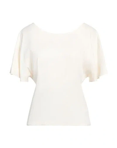 Meimeij Woman Top Off White Size 4 Acetate, Viscose, Elastane In Off White
