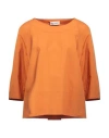 Meimeij Woman Top Orange Size 4 Cotton In Multi