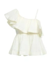 Meimeij Woman Top Pastel Yellow Size 8 Polyester, Cotton, Polyamide