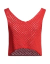 Meimeij Woman Top Red Size 4 Cotton, Elastane In Red