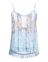 Meimeij Woman Top Sky Blue Size 4 Polyester, Polyamide In Blue