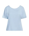 Meimeij Woman Top Sky Blue Size 8 Acetate, Viscose, Elastane