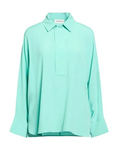 Meimeij Woman Top Turquoise Size 6 Acetate, Silk In Blue